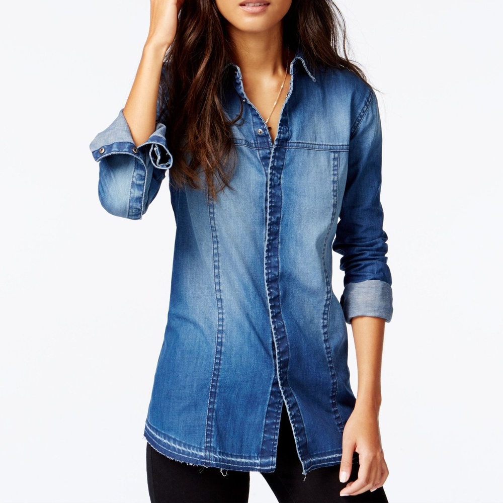 Hudson Jeans Britt Long Sleeve Denim Shirt